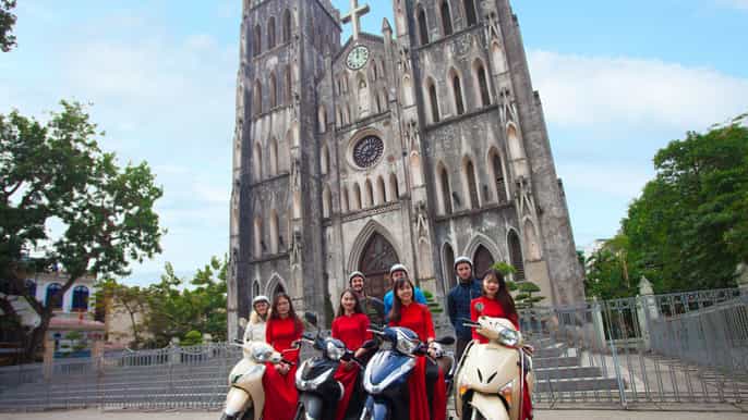 hanói city sights e templo da literatura de moto tour