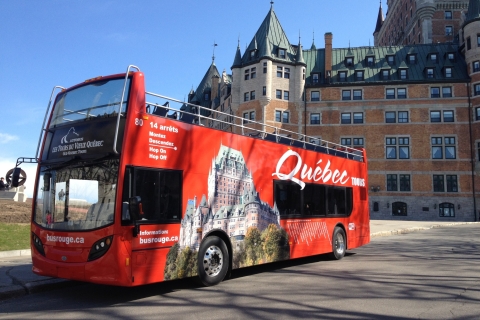 Ciudad de Quebec: Tour en autobús turístico de dos pisos con paradas libres y subida y bajada libreTicket de 1 día: ruta roja por la ciudad