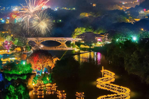 Yangshuo: Yulong River Night Bamboo Raft Ride-Shenlong Show Supreme Dragon Head Ticket