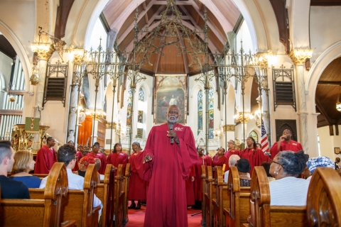 New York : visite guidée dominicale de Harlem et gospelVisite en italien