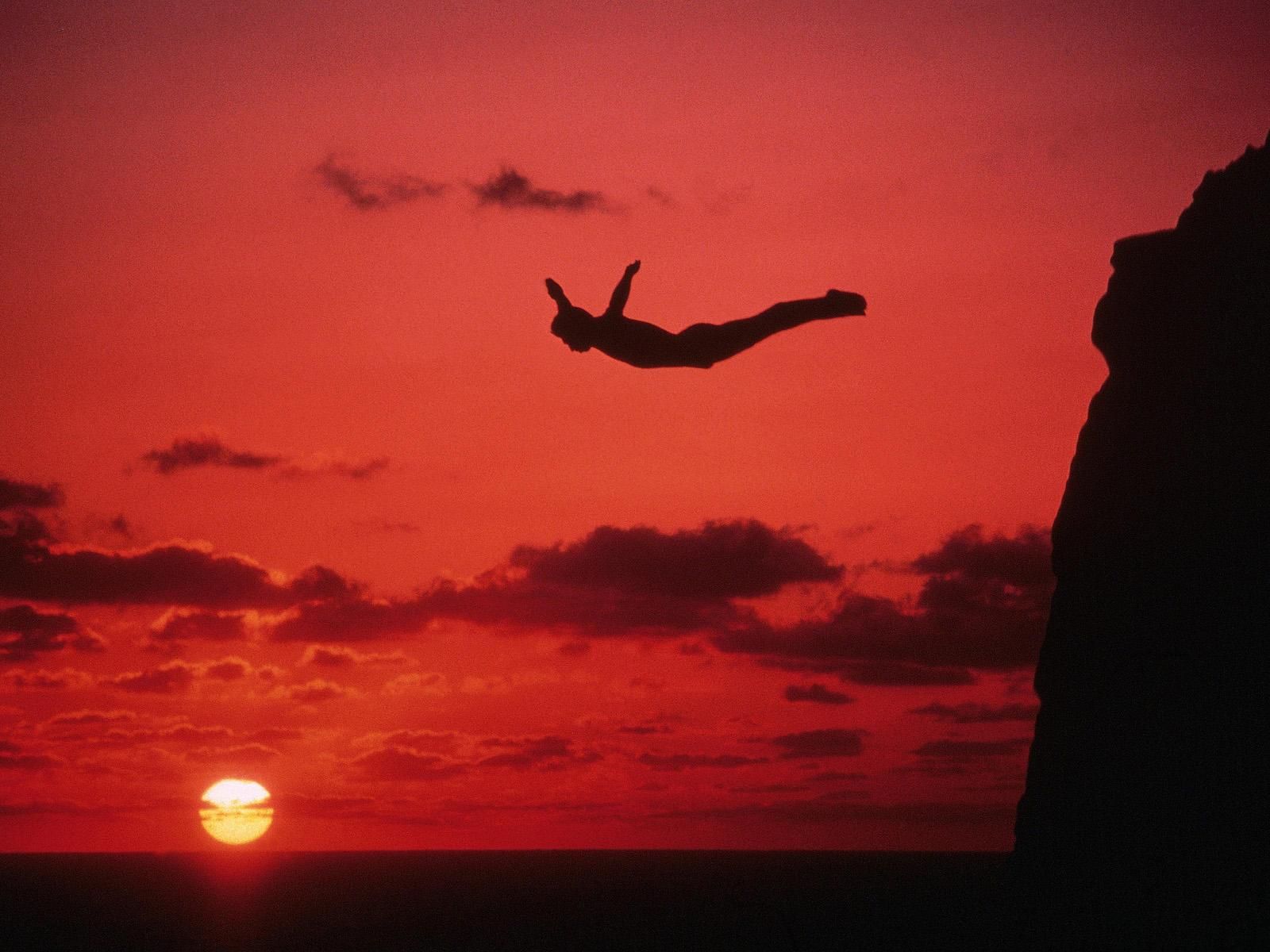 Die Sunset High Cliff Divers Ausstellung mit verschiedenen Optionen,