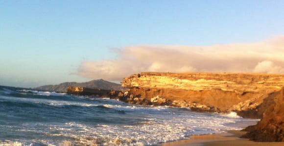 Sunset at the west coast of fuerteventura