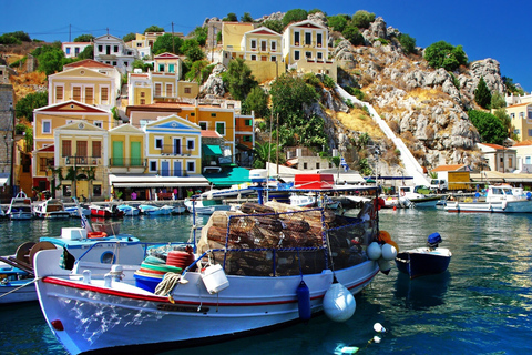 De Rodes: Viagem de barco para a Ilha Symi com transporte de hotel