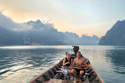 Phuket or Anywhere: Private Boat Cheow Lan Lake>Diamond Cave Option 2: From Krabi with Roundtrip Hotel Transfer