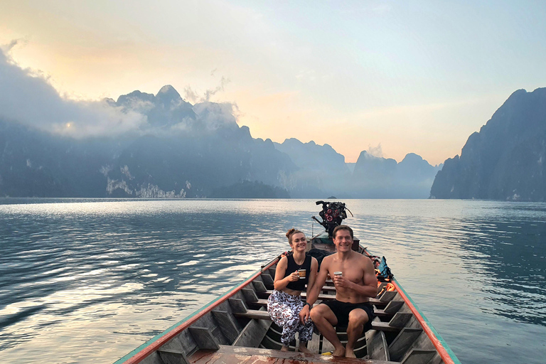 Phuket or Anywhere: Private Boat Cheow Lan Lake>Diamond Cave Option 2: From Krabi with Roundtrip Hotel Transfer