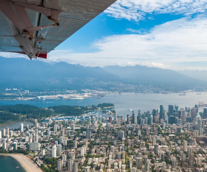 Tour panorámico en hidroavión sobre Vancouver