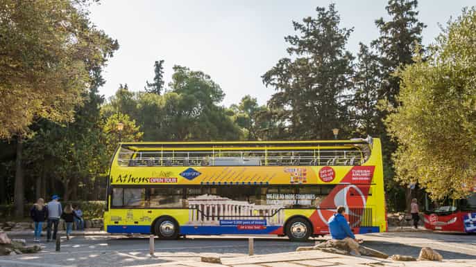athens city and seaside yellow hopon hopoff bus tour