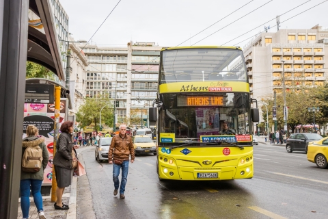 Athen Stadt und Meer: Gelbe Hop-On/Hop-Off Bus TourAthen, Piräus, Glyfada Bustour 24 Stunden + 1 Tag kostenlos