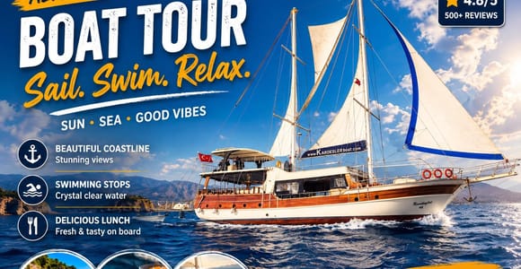 Fethiye: 12 Islands Boat Tour with Lunch and Transfer option
