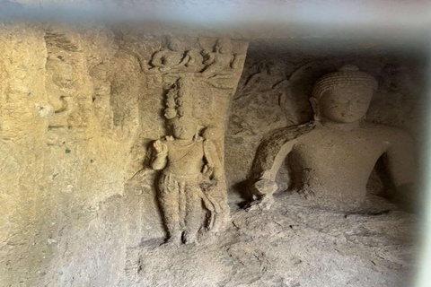 Mumbai: Kanheri Caves Guided Tour Kanheri Caves+Temple+Village+Tiger safri ( pickup & drop)