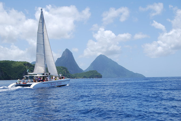 From Soufriere: Full-Day Sail & Zip Line Adventure From Castries: Full-Day Sail & Zip Line Adventure
