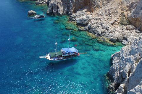 Antalya/Kemer : Excursion en bateau à Porto Genoese et bain de boue avec déjeunerOption de lieu de rendez-vous