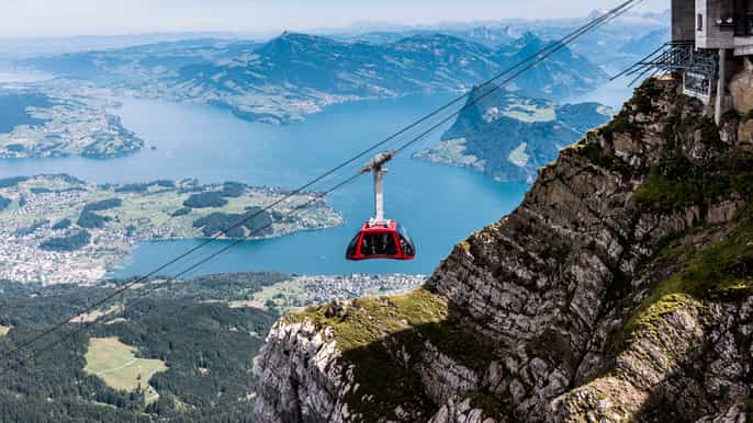 mt. pilatus by cable car and cogwheel train lake cruise