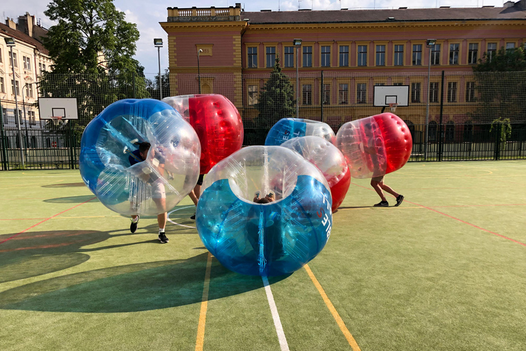 Prague: Bubbles football in city centre of Prague