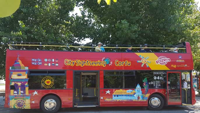 corfu hopon hopoff city sightseeing bus tour
