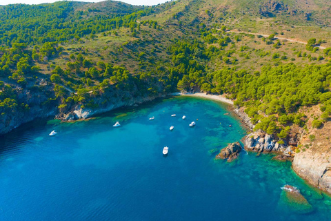 Roses: Excursión en catamarán por la Costa Brava con vistas submarinasDe Rosas