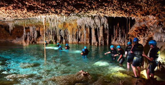Cancun/Playa del Carmen: Rio Secreto Cave Walk, Swim & Lunch