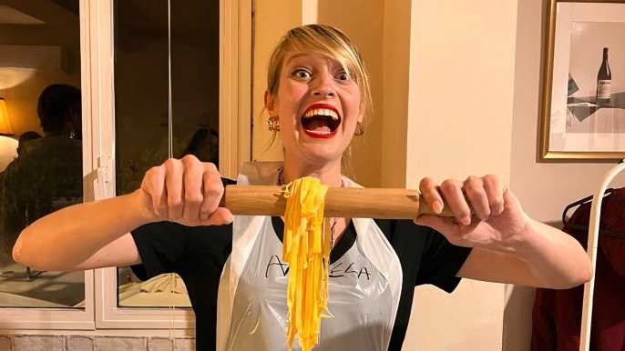 Rome: Pasta Making Class with Wine, Limoncello, and Cake