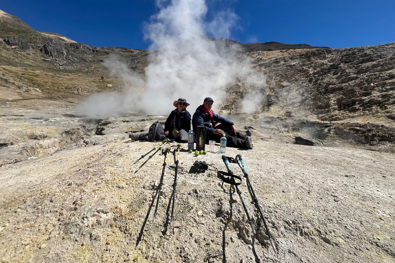 From Arequipa: 2-day Colca tour with geyser visit, ending in Puno