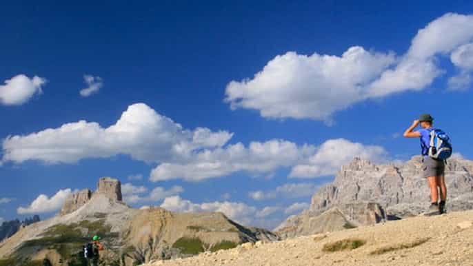 beautiful trekking in the dolomites