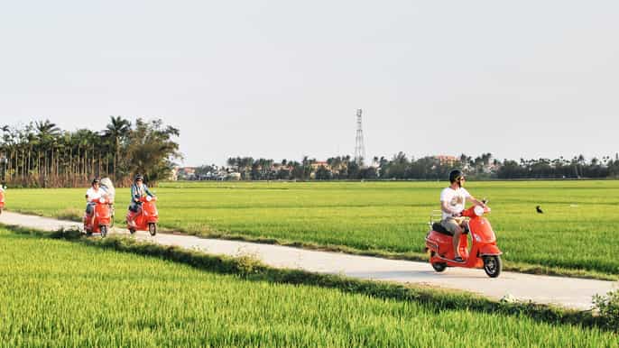hoi an countryside by electric scooter