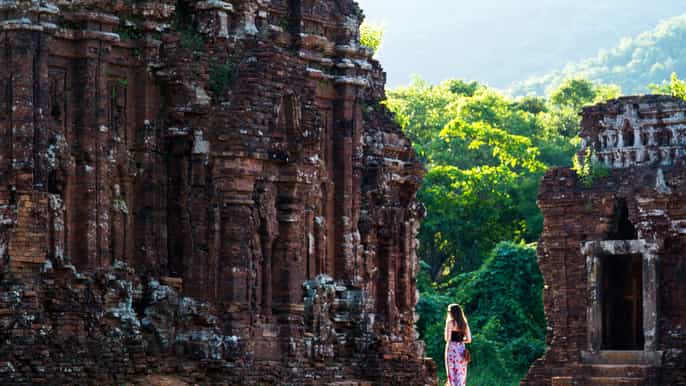 from hoi an day tour of my son temples and marble mountain