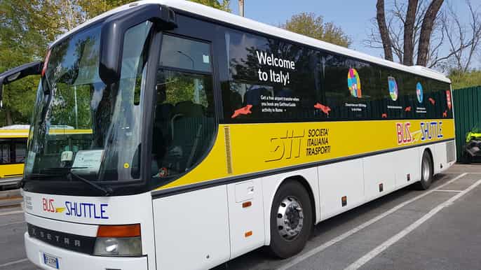 rome return bus transfer between fiumicino airport and rome