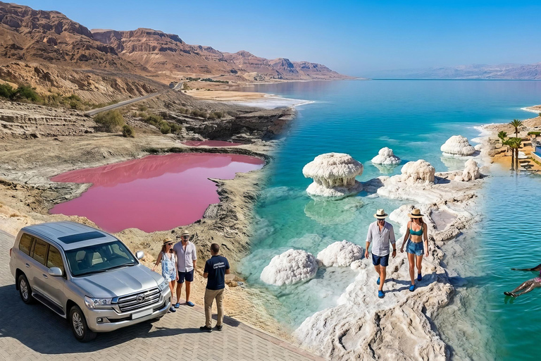 Jordan Private Day Tour: Pink Lake, Crystal Beach &Dead Sea Transportation Only