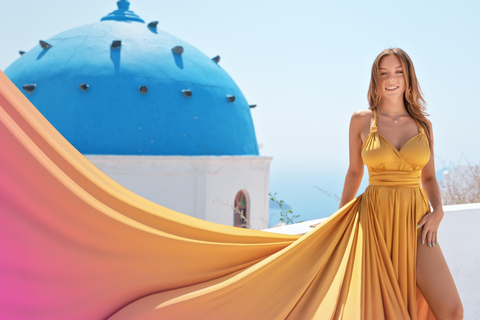 Santorini: Flying Dress Photo Shoot with Elena Art