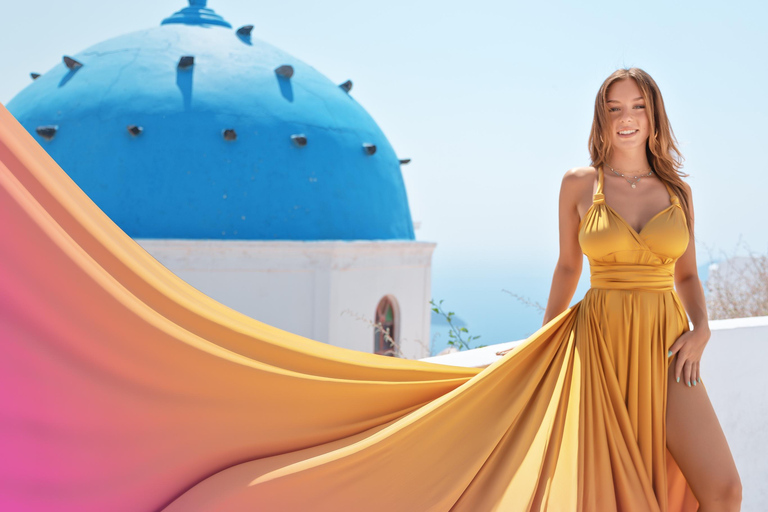 Santorini: Flying Dress Photo Shoot with Elena Art