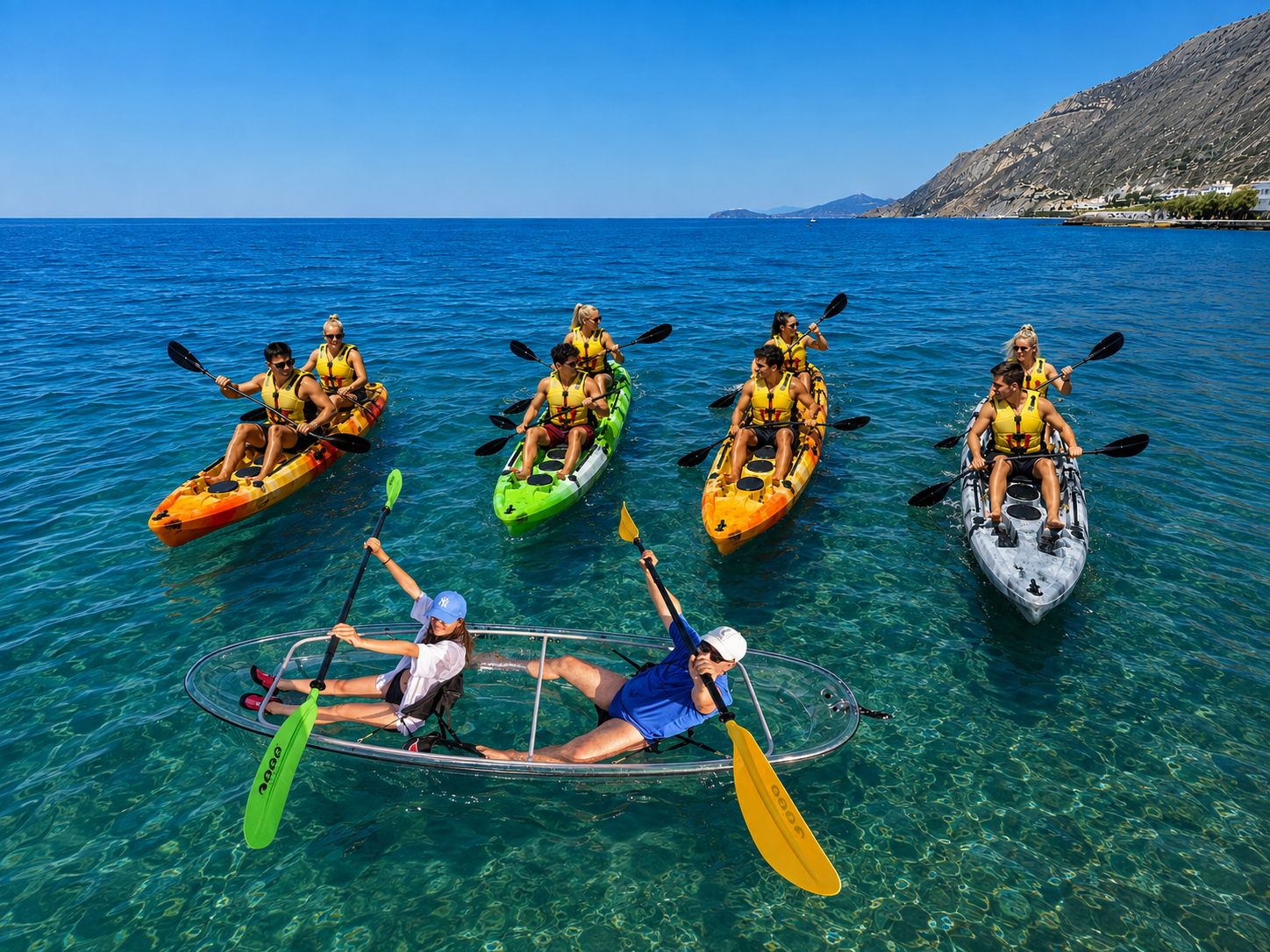 Santorini: Erkunde den schwarzen Strand mit dem Kajak