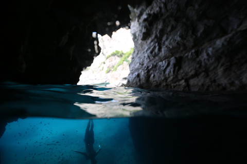 Vanuit Positano: Sorrento kust & Capri hele dag per bootRondleiding in het Engels