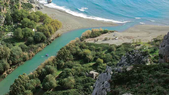 from rethymno damnoni preveli palm beach small group tour