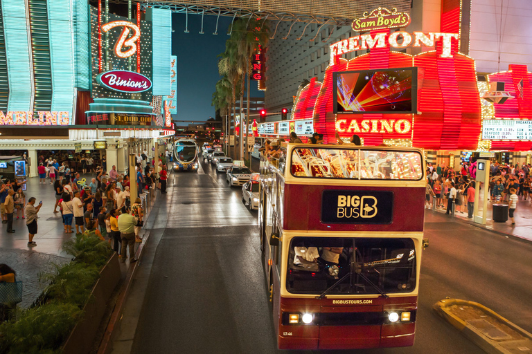 Las Vegas: Tour panoramico notturno in autobus scoperto20:00 Tour serale per soli adulti (21+) con bevanda