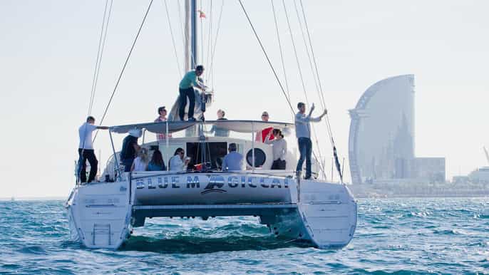 barcelona private catamaran sailing experience