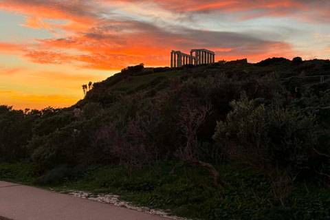Athens: Poseidon Temple Sunset Tour with a Beach Stop