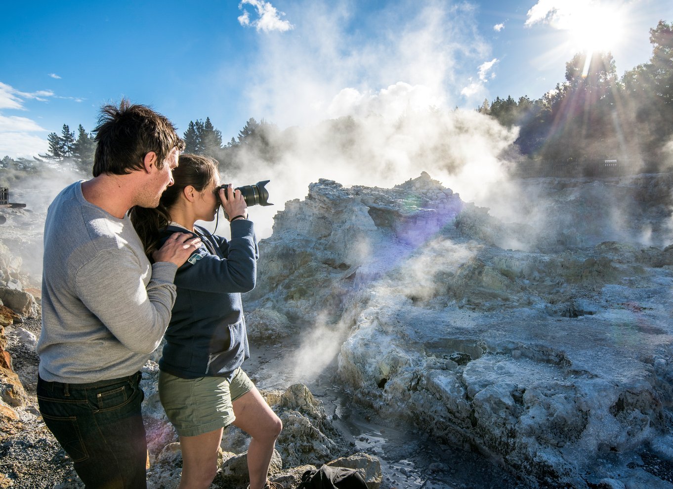 Rotorua: Hell's Gate Geothermal Walk, mudderbad og svovlspa