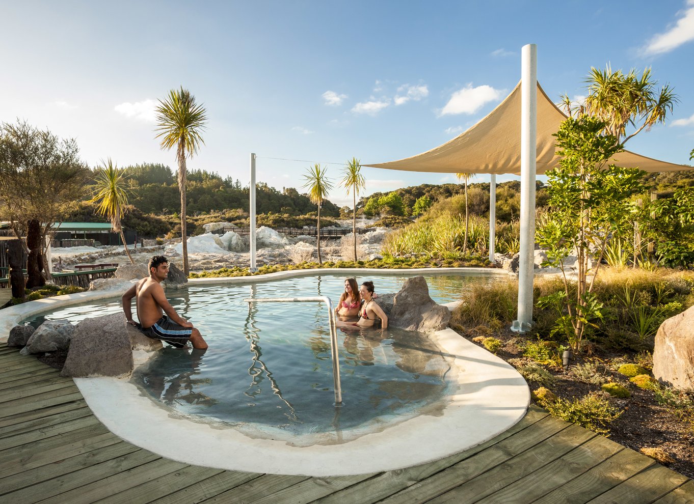Rotorua: Hell's Gate Geothermal Walk, mudderbad og svovlspa