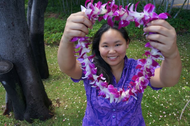 Big Island: Traditioneller Lei-Gruß am Flughafen Kona