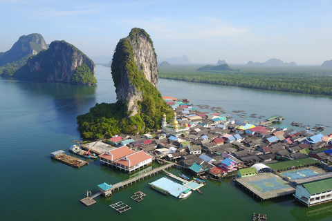 Depuis Phuket : baie de Phang Nga en hors-bord et canoë