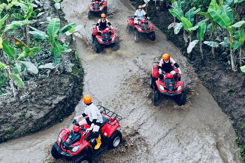 Ubud : Visite guidée d&#039;une aventure en VTT et en quadExcursion en VTT dans la forêt de singes et le temple de l&#039;eau