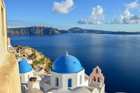 Santorini: recorrido turístico tradicional en autobús con puesta de sol en OiaTour en inglés y español