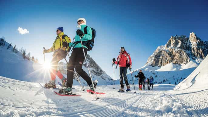 from bolzano snowshoeing in the dolomites