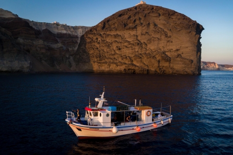 Santorini Sunset Fishing Trip with Dinner and Drinks Small Group Tour