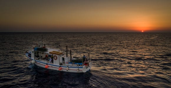 Santorini Sunset Fishing Trip with Dinner and Drinks