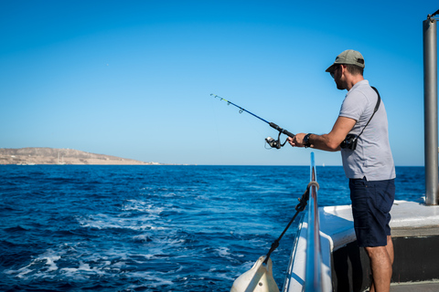 Santorini Sunset Fishing Trip with Dinner and Drinks Small Group Tour