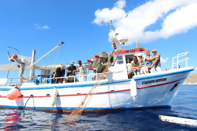 Santorini Sunset Fishing Trip with Dinner and Drinks Small Group Tour