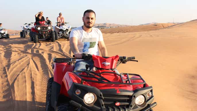 from dubai morning desert safari with quad biking