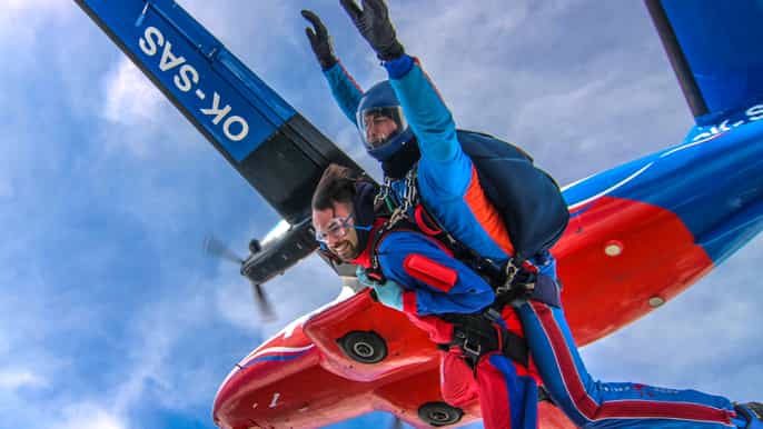 from prague halfday tandem skydiving