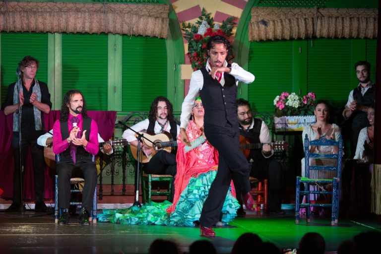Sewilla: 3-godzinny pokaz flamenco i nocna wycieczka autobusowaWycieczka autokarowa, pokaz flamenco i drinki